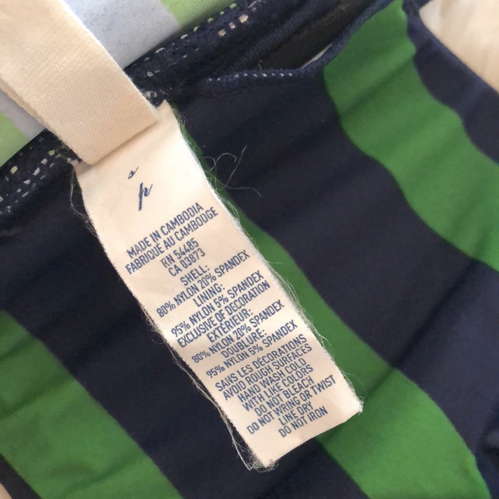 American Eagle Blue Green Stripe Twist Front Halter Top Swim Bikini Size Small - Picture 12 of 14